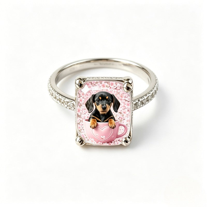 Dachshund Cup Square Ring