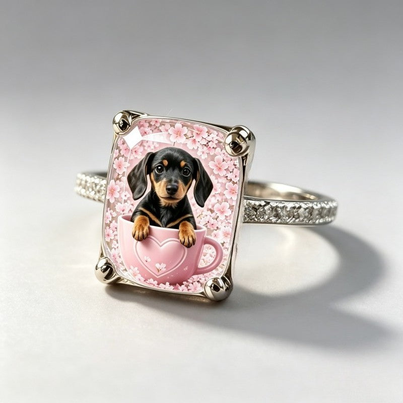 Dachshund Cup Square Ring