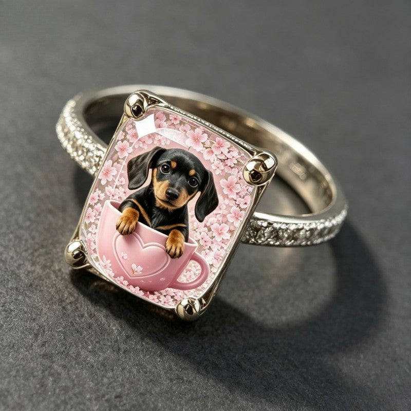 Dachshund Cup Square Ring