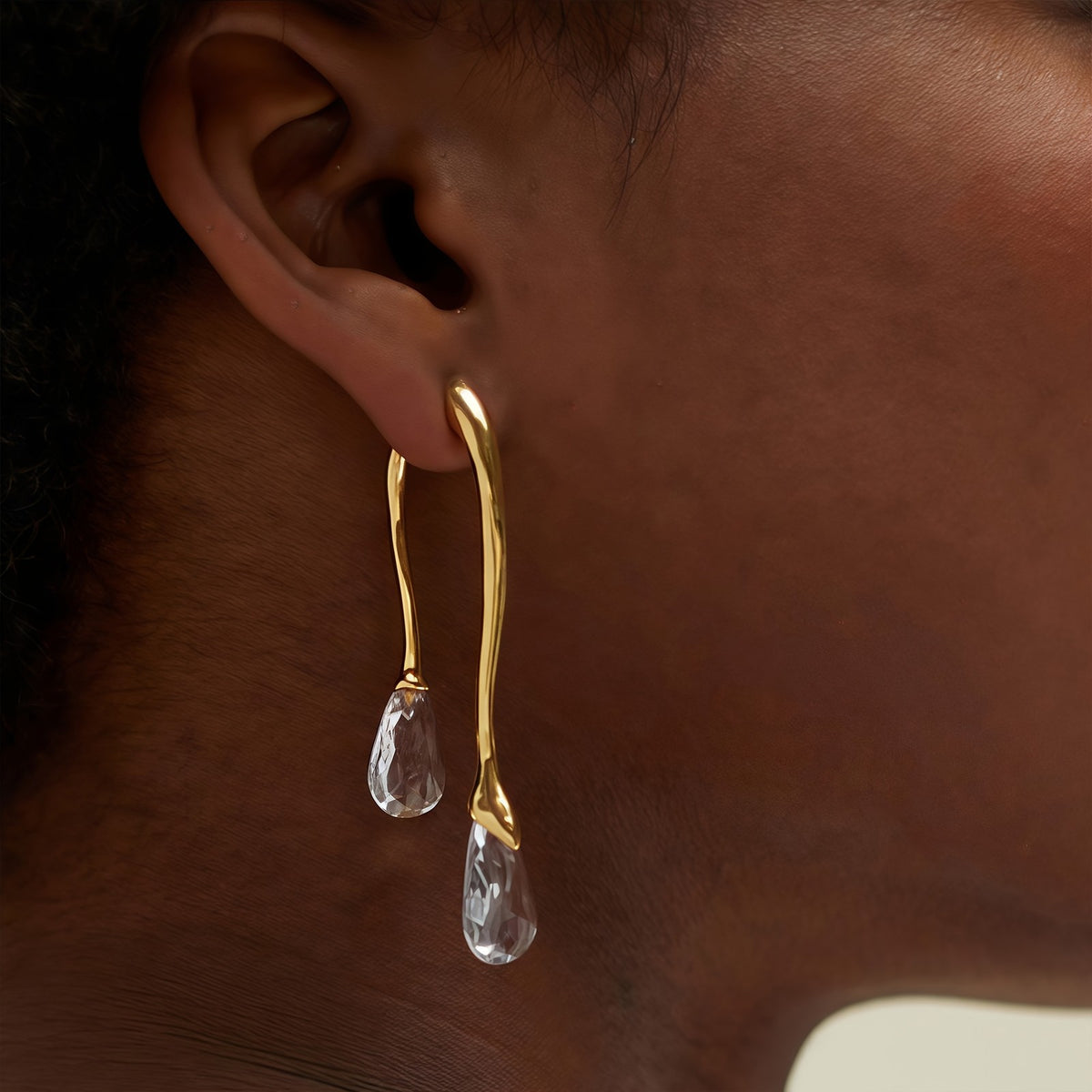 Irregular Crystal Drop Earrings