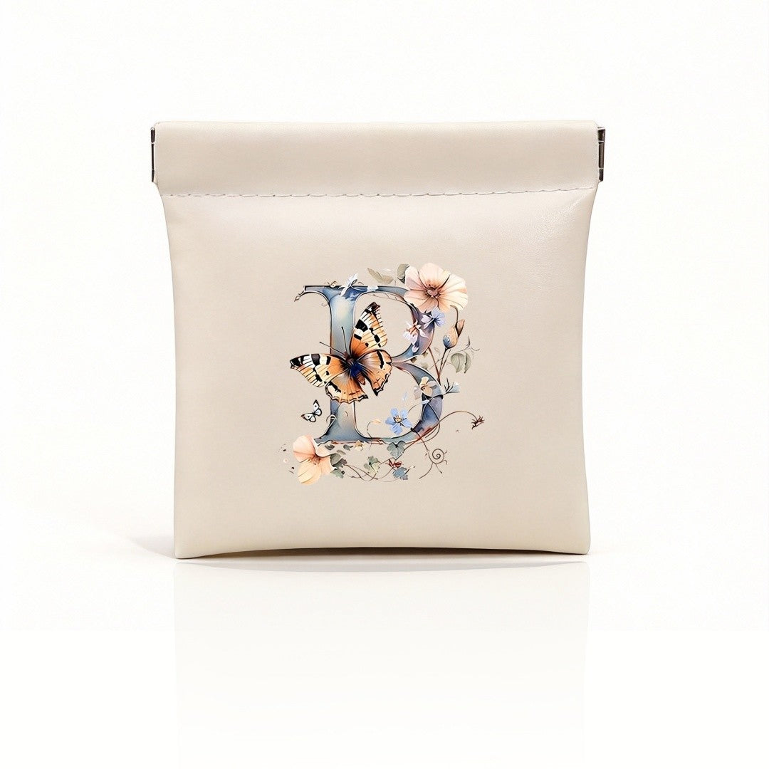 Floral Initial Storage Pouch