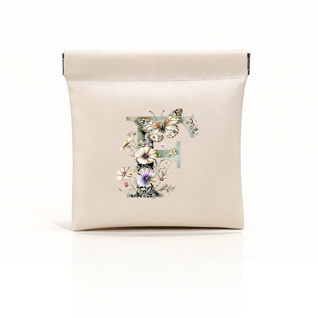 Floral Initial Storage Pouch
