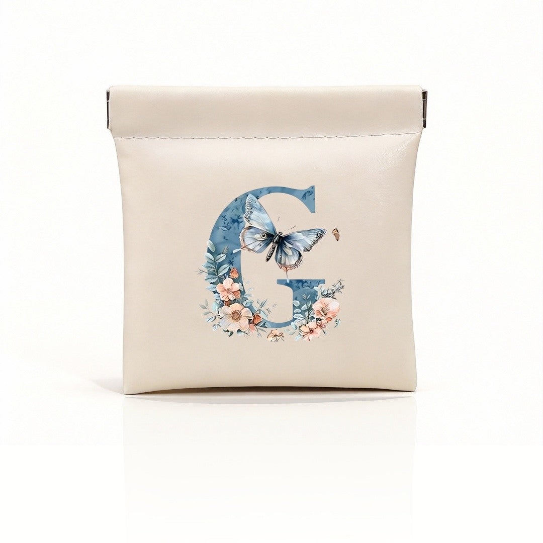 Floral Initial Storage Pouch