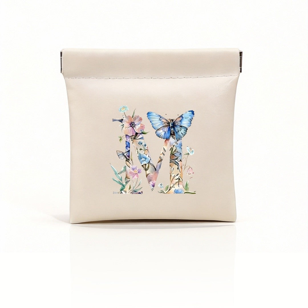 Floral Initial Storage Pouch