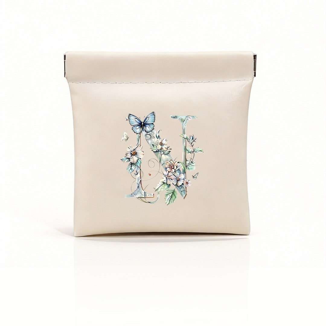 Floral Initial Storage Pouch