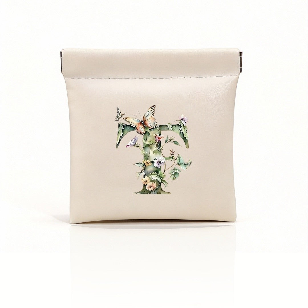 Floral Initial Storage Pouch
