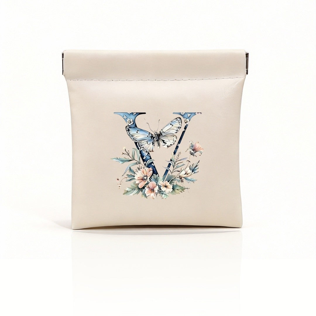 Floral Initial Storage Pouch
