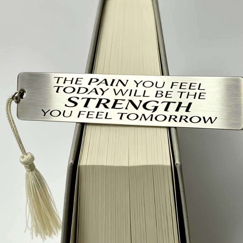 Strength Quote Metal Bookmark