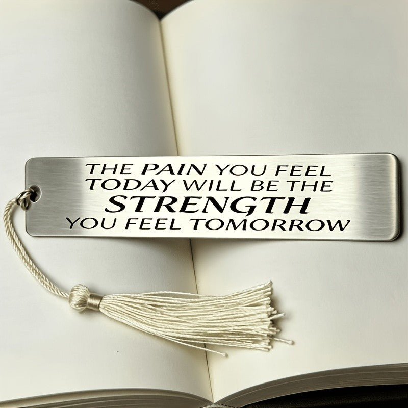 Strength Quote Metal Bookmark