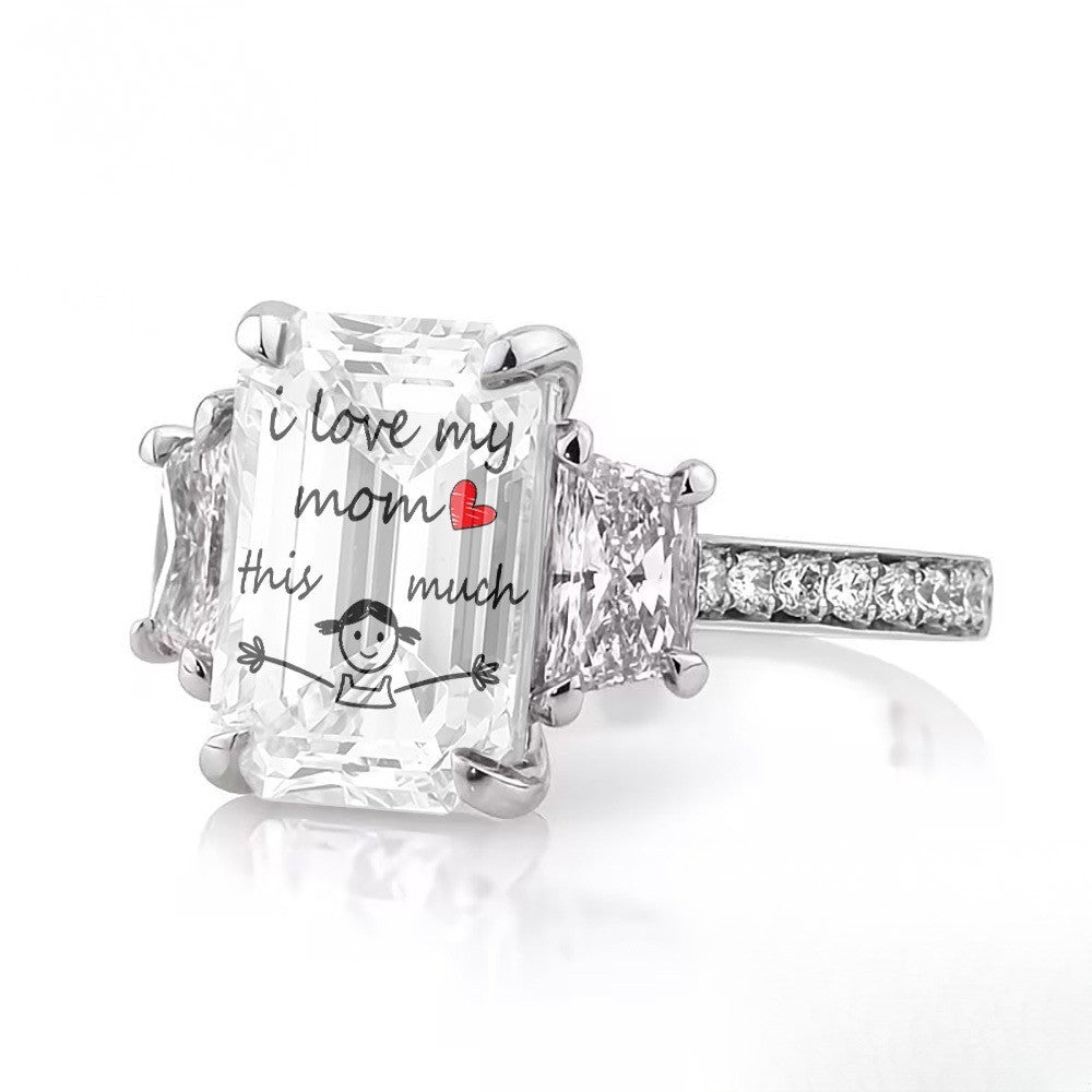 Square Mom Love Ring