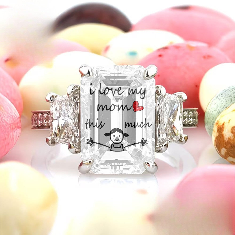 Square Mom Love Ring