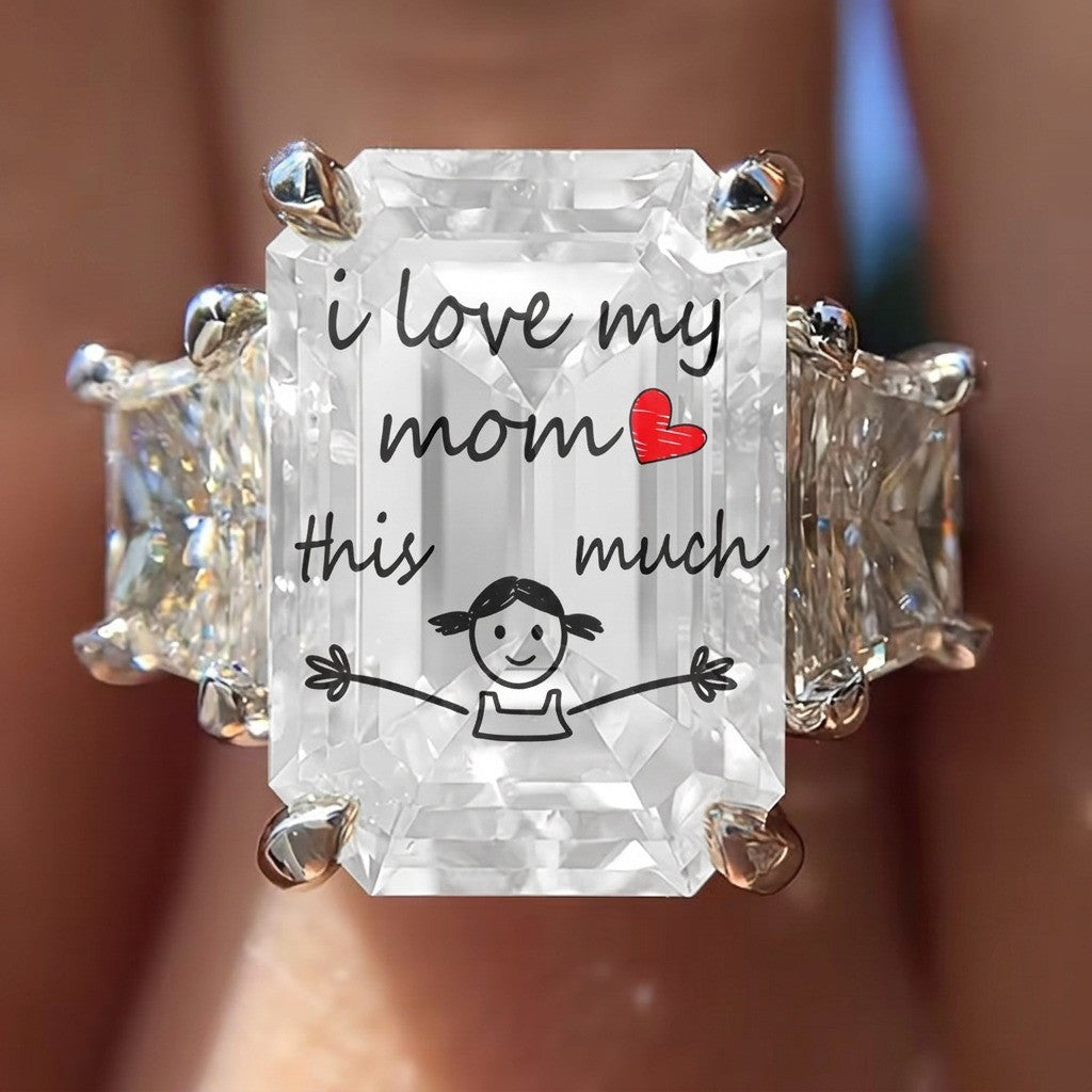 Square Mom Love Ring