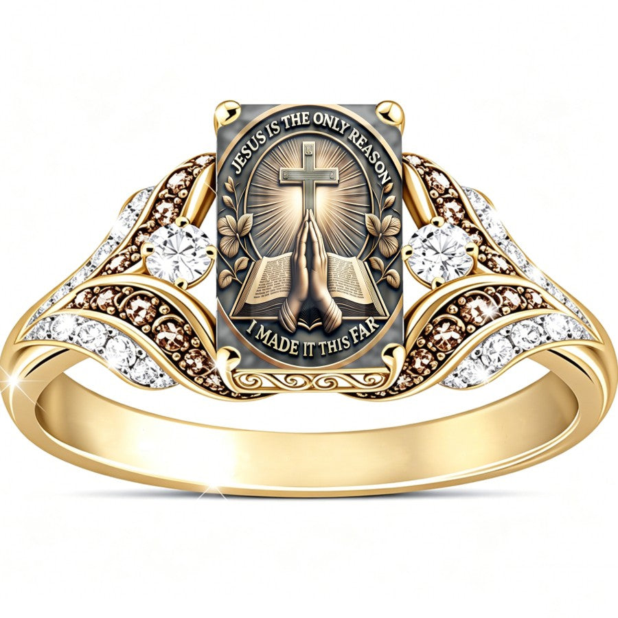 Praying Hands & Scripture Square Ring