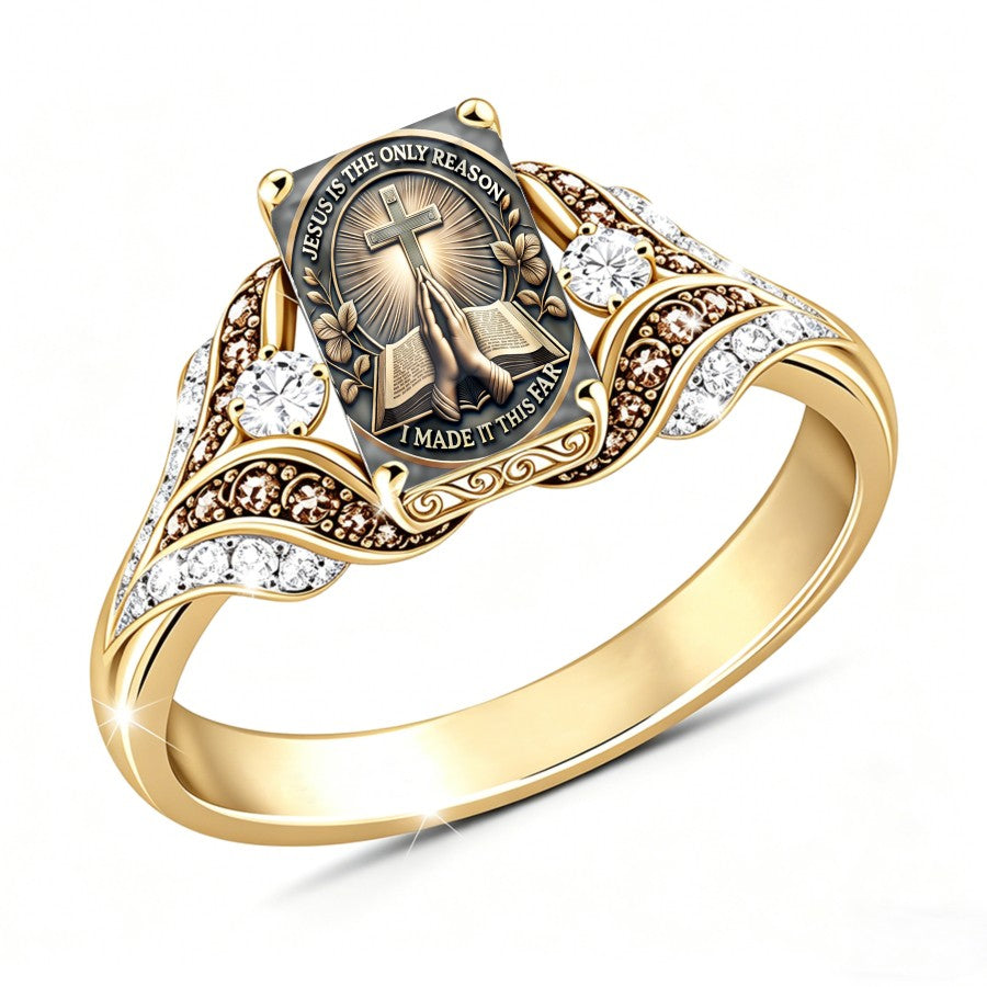 Praying Hands & Scripture Square Ring