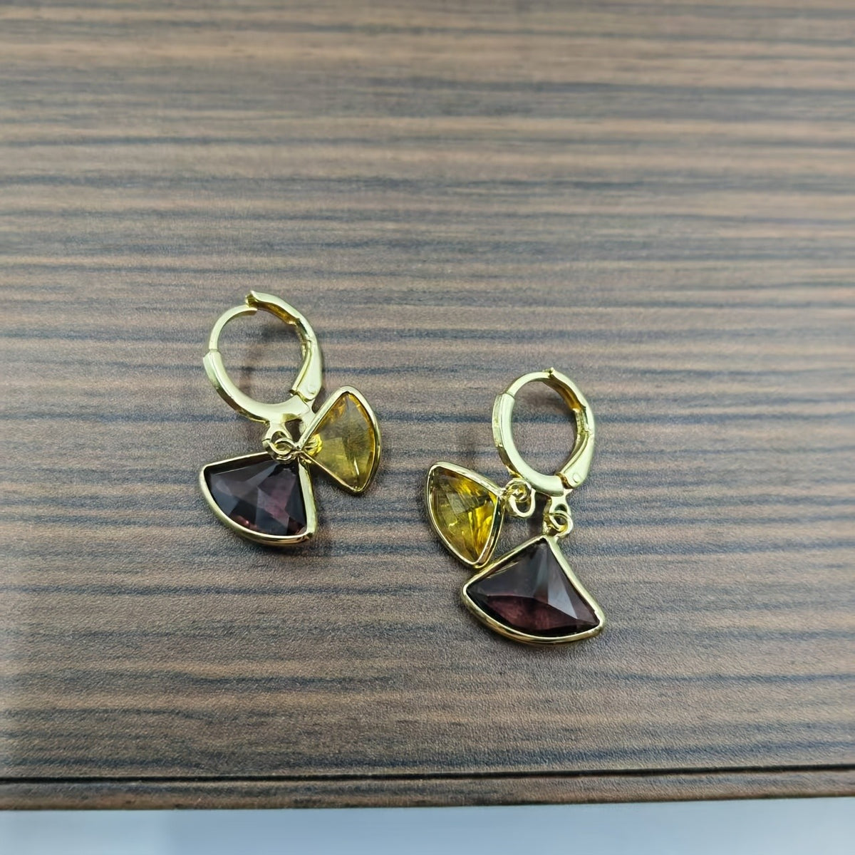 Amber Fan Drop Earrings
