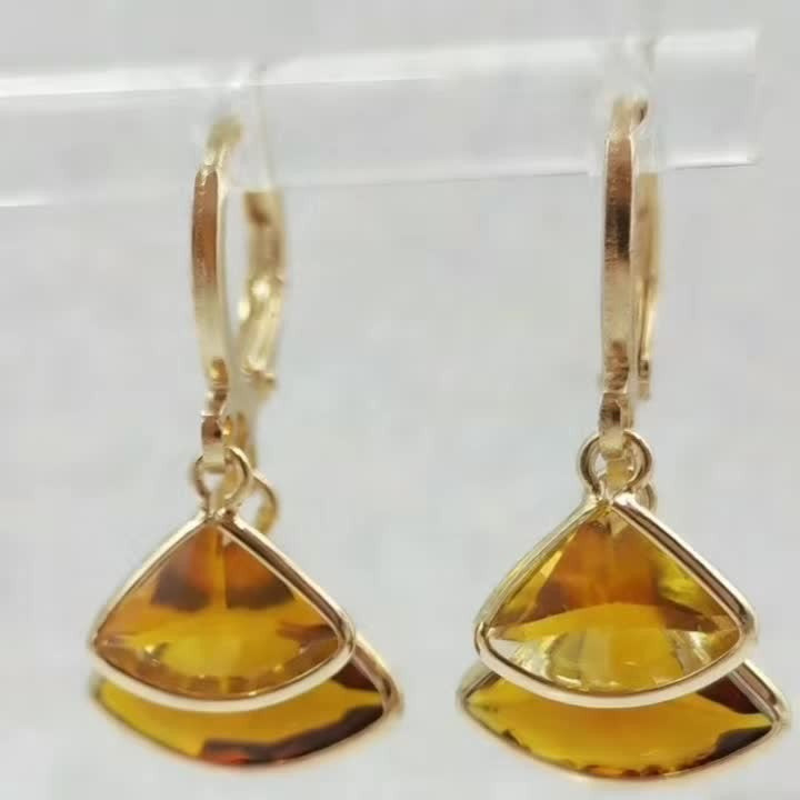 Amber Fan Drop Earrings