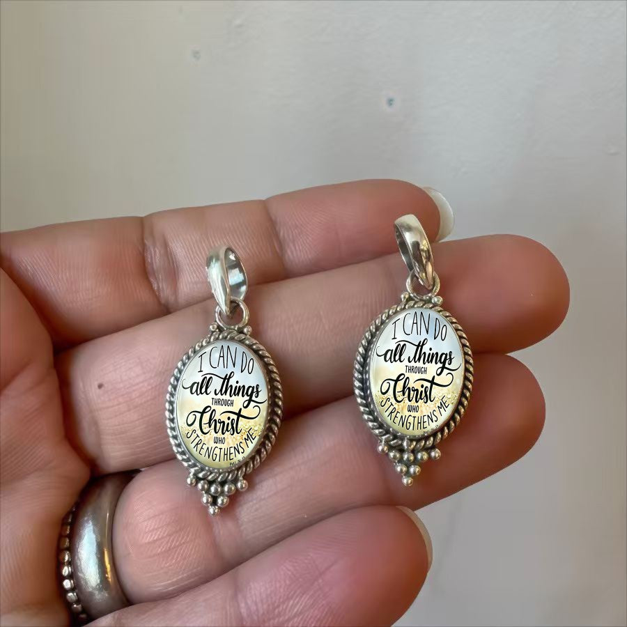 Scripture Oval Pendant Necklace