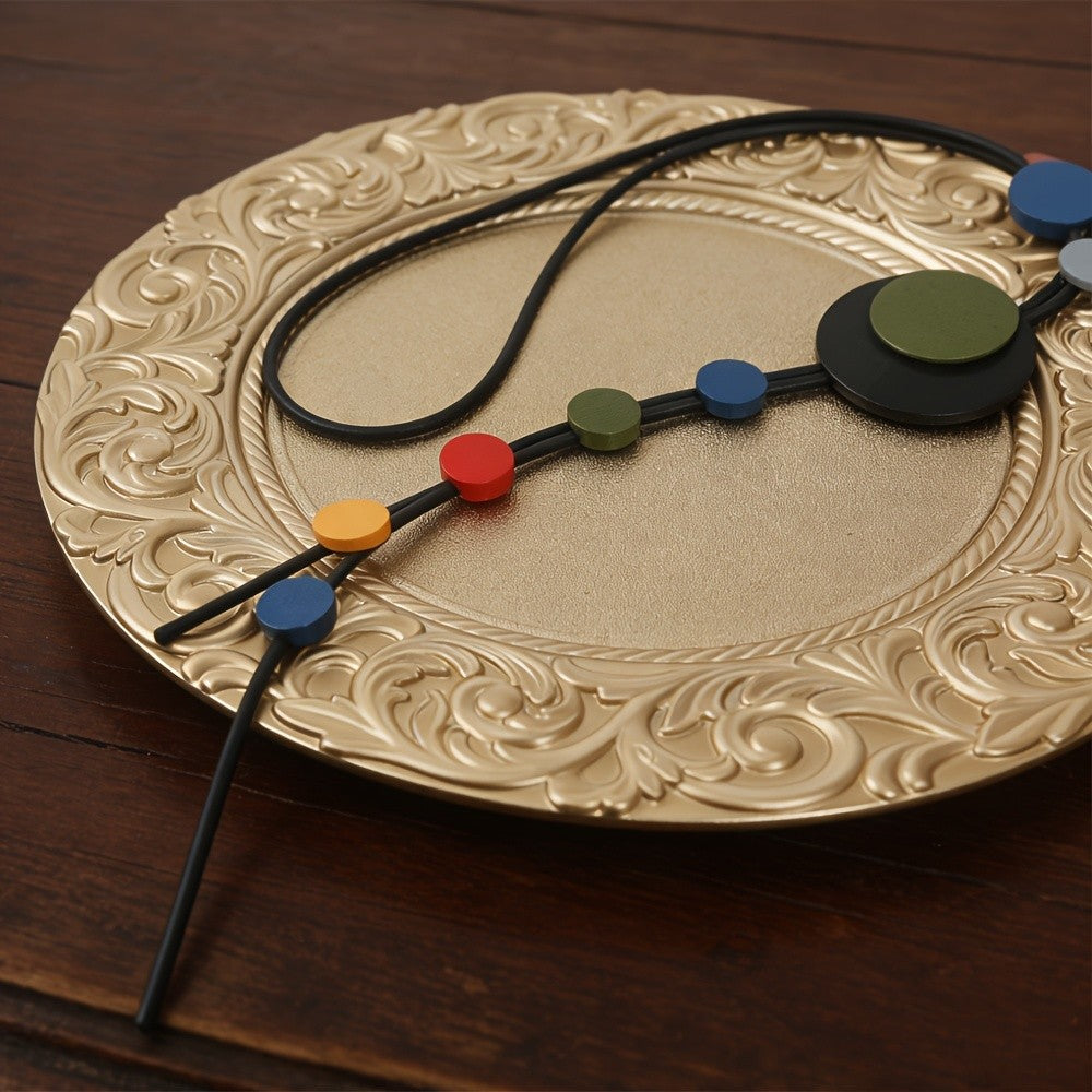 Colorful Geometric Disc Necklace