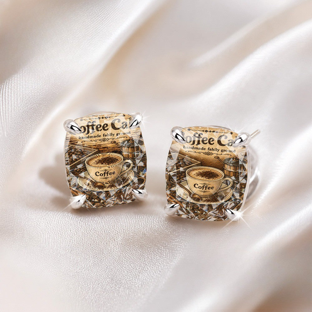 Coffee Cup Stud Earrings
