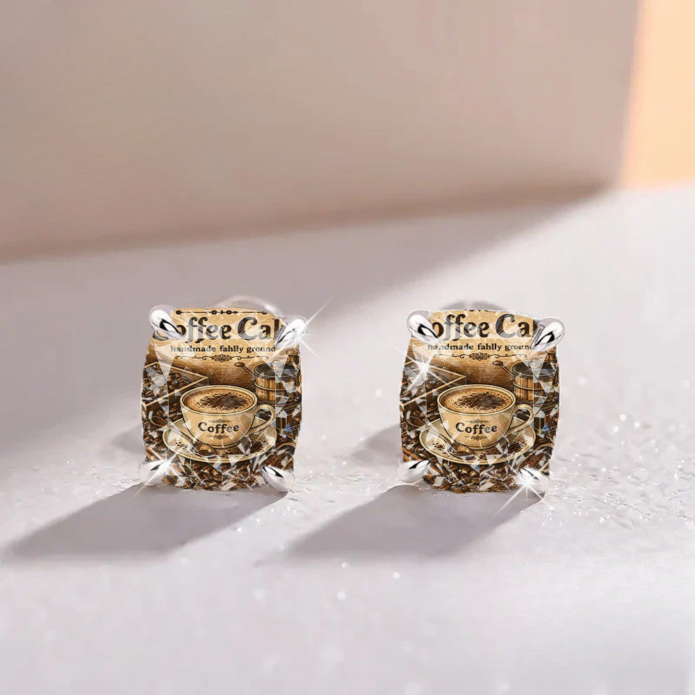 Coffee Cup Stud Earrings