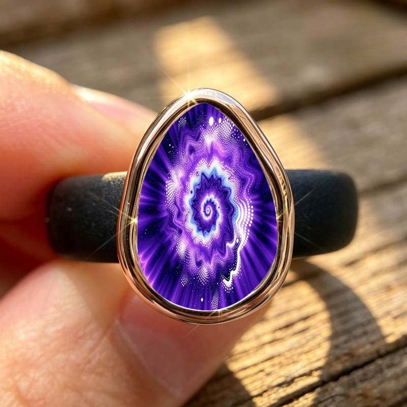 Purple Swirl Statement Ring