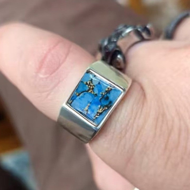Blue Resin Square Ring