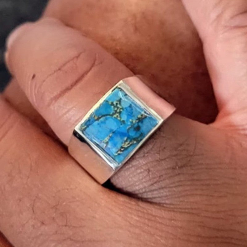 Blue Resin Square Ring