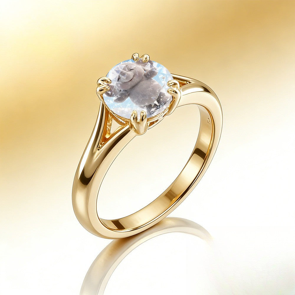Elephant Embrace Crystal Ring