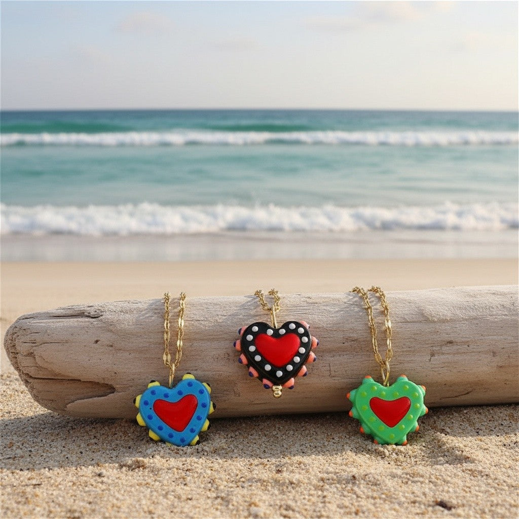 Polka Dot Heart Necklace