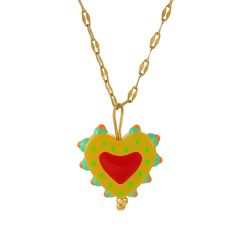 Polka Dot Heart Necklace