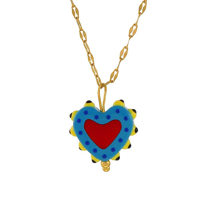 Polka Dot Heart Necklace