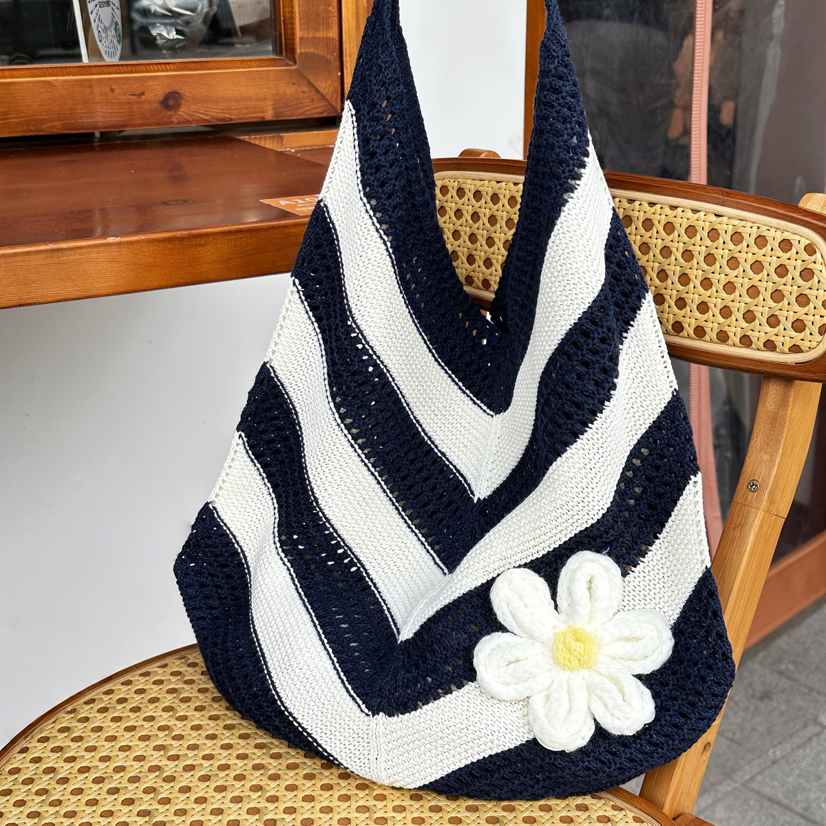 Chevron Crochet Shoulder Bag
