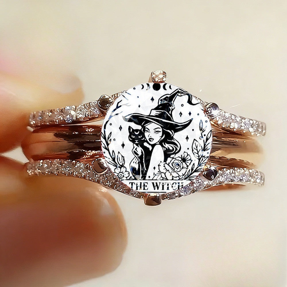 Witch & Cat Oval Ring