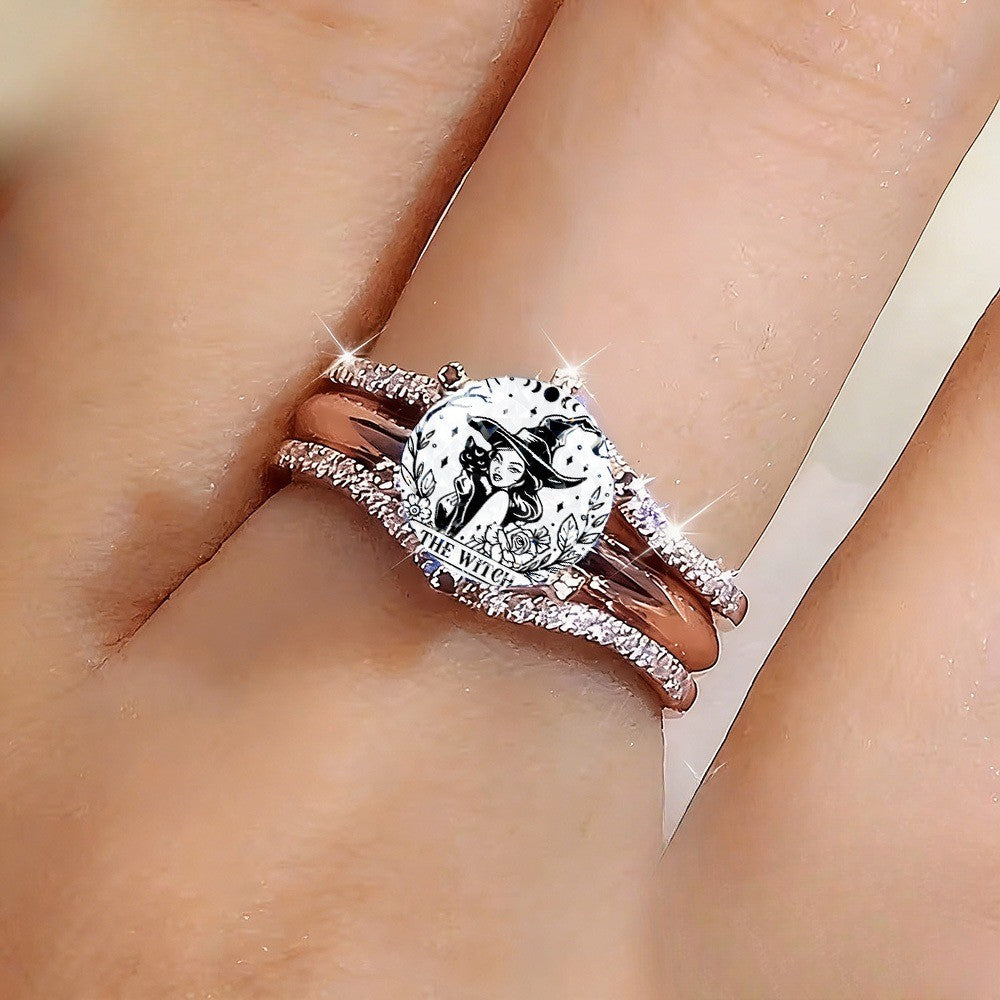 Witch & Cat Oval Ring