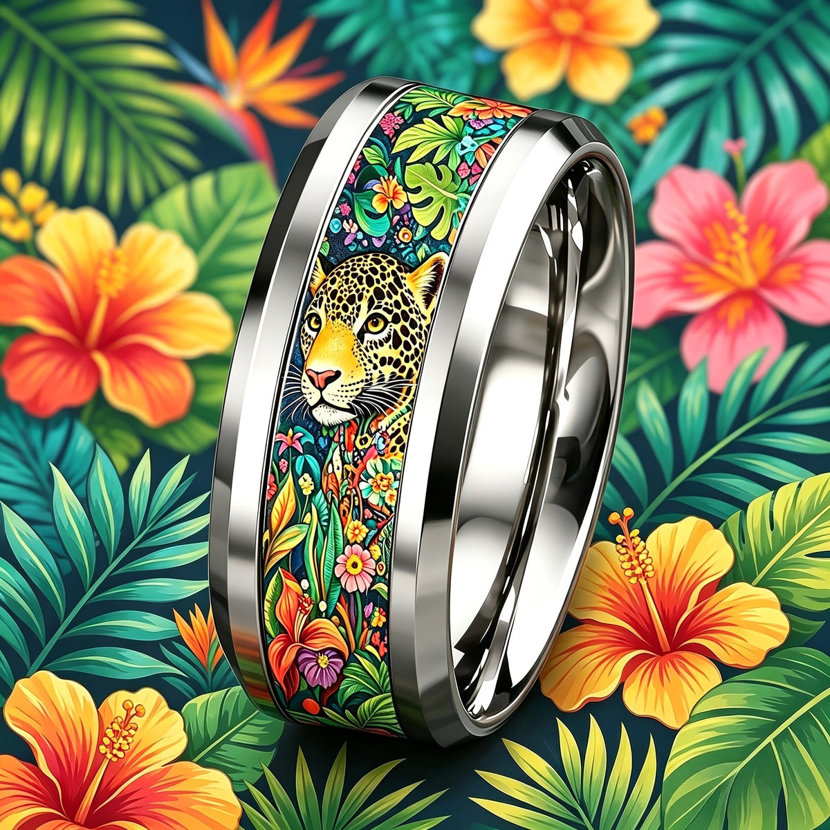 Colorful Jungle Leopard Ring