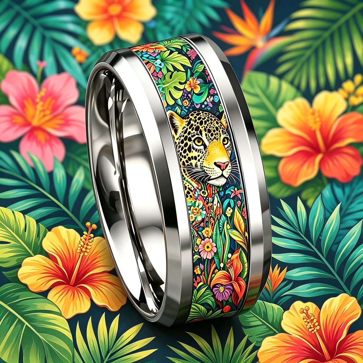 Colorful Jungle Leopard Ring