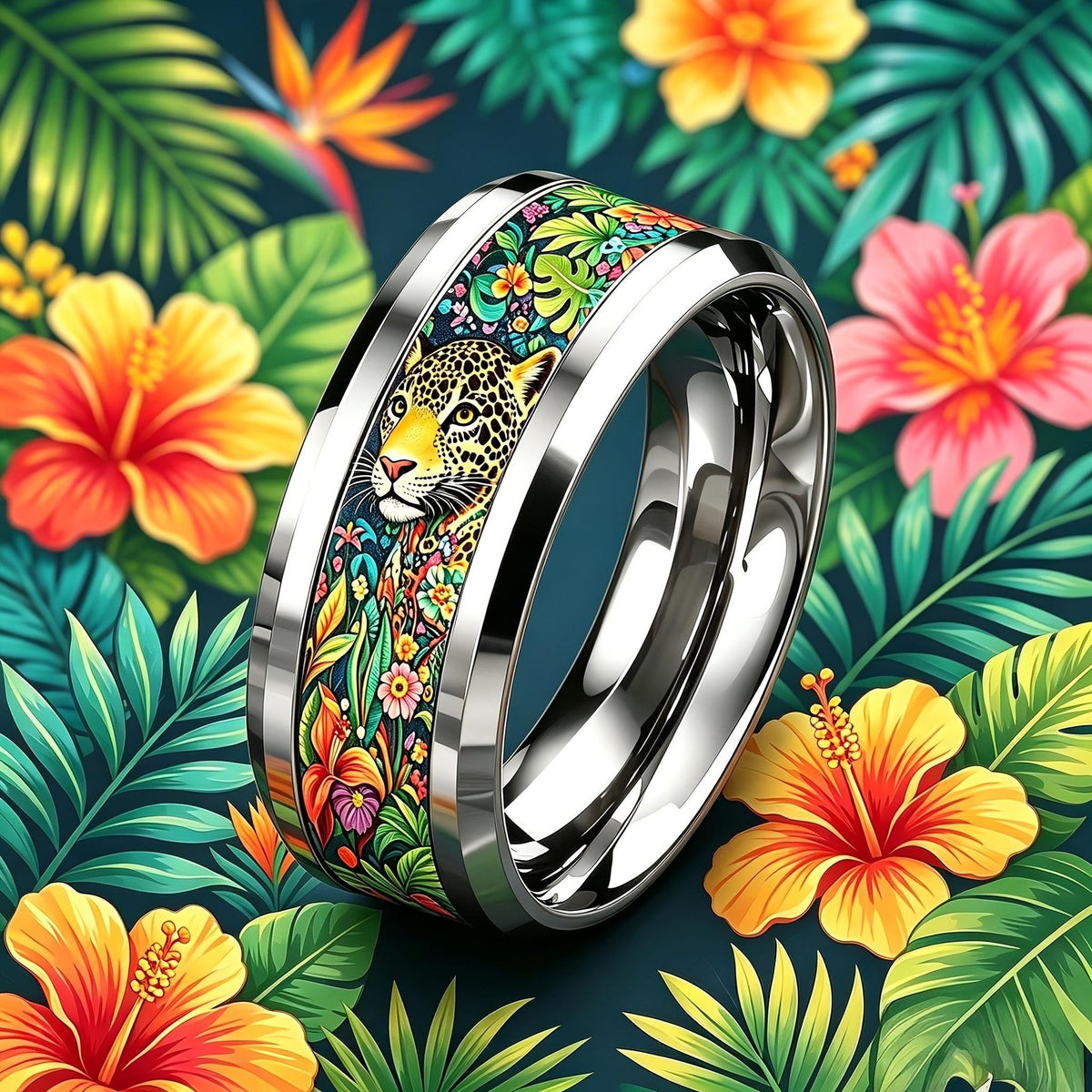 Colorful Jungle Leopard Ring