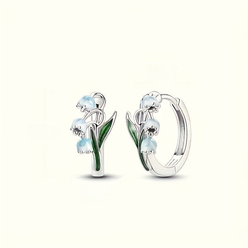 Lily of the Valley Hoop Earrings