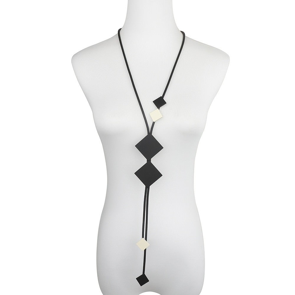 Stacked Square Lariat Necklace