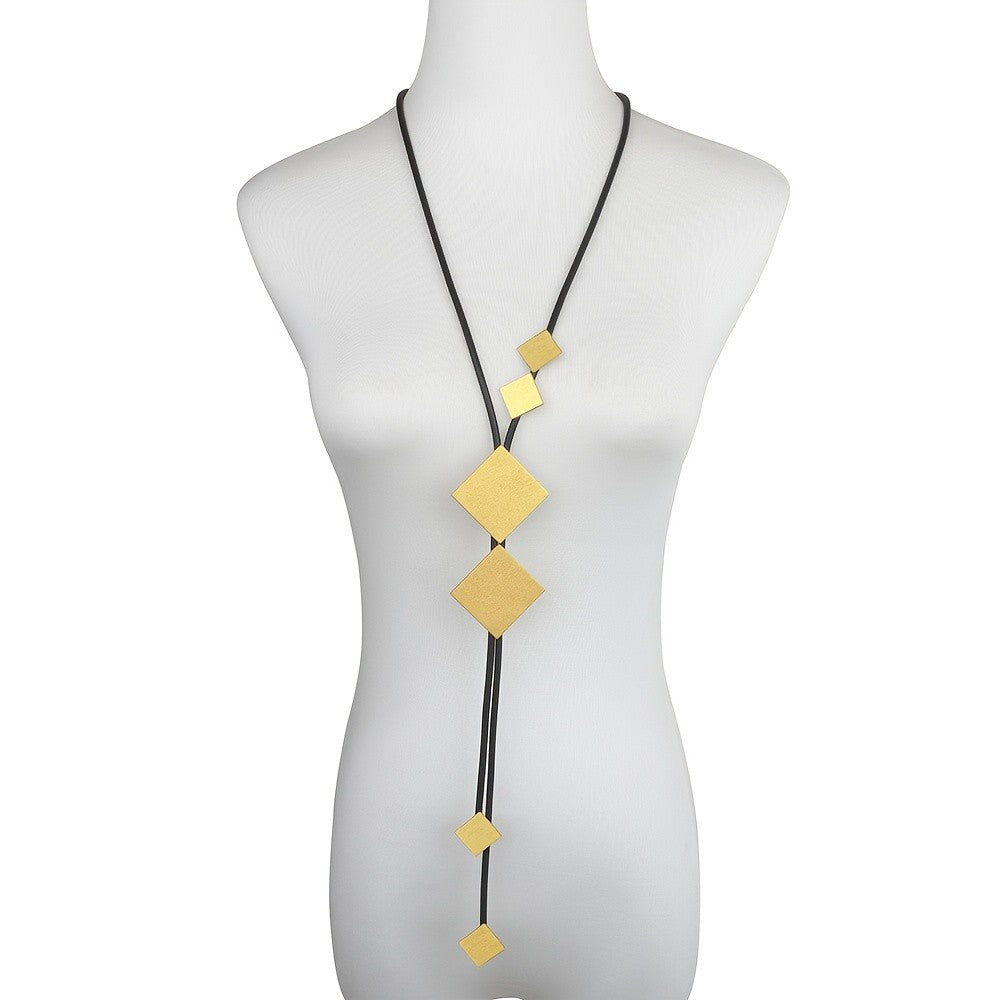 Stacked Square Lariat Necklace