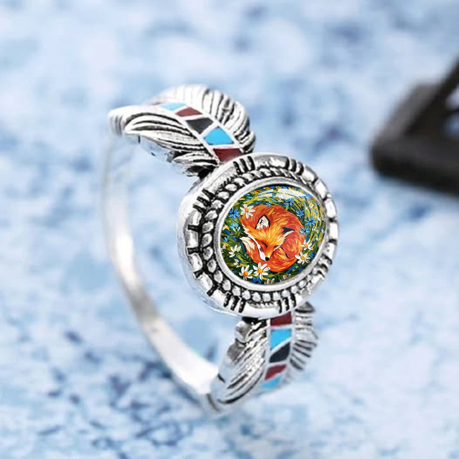 Fox Floral Oval Ring