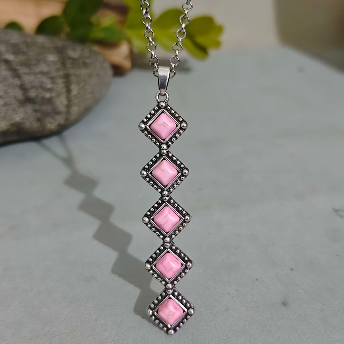 Turquoise Diamond Drop Necklace