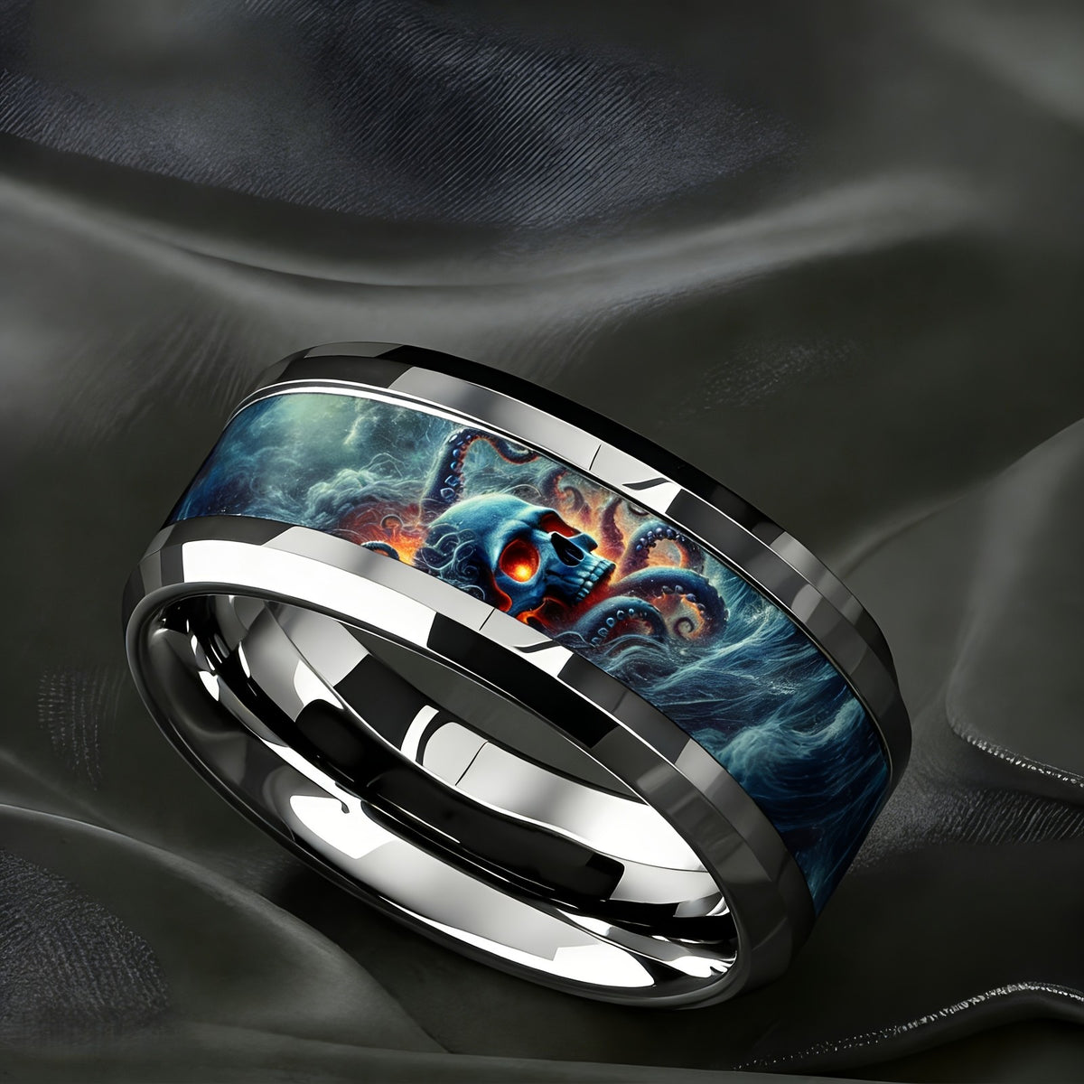 Skull & Octopus Ring