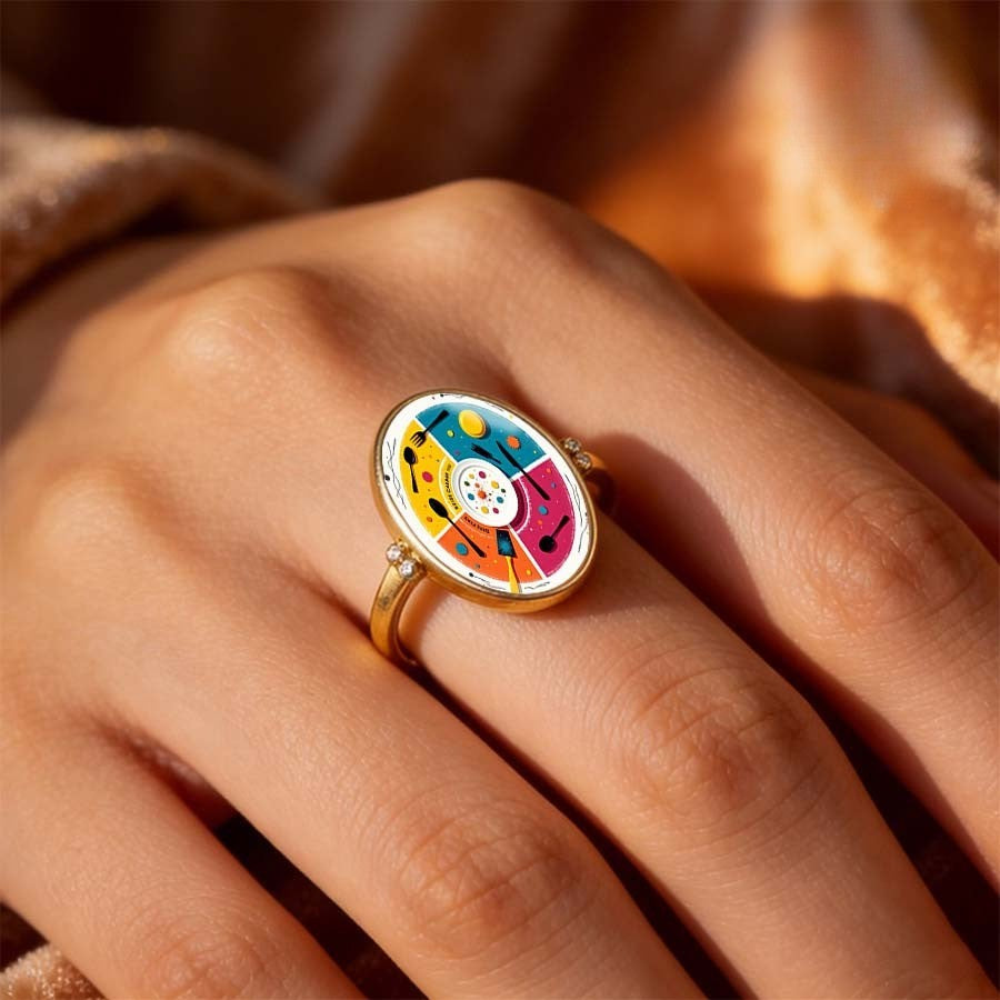 Colorful Dinner Party Oval Ring