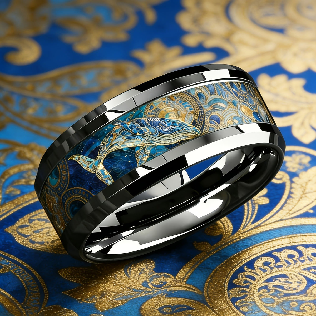 Blue Whale Mosaic Ring
