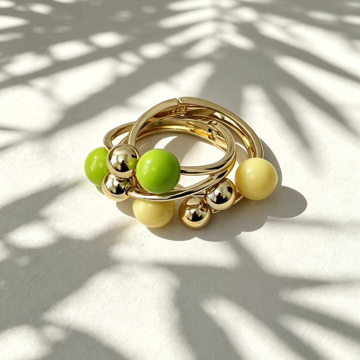 Colorful Resin Ball Hinged Bracelet