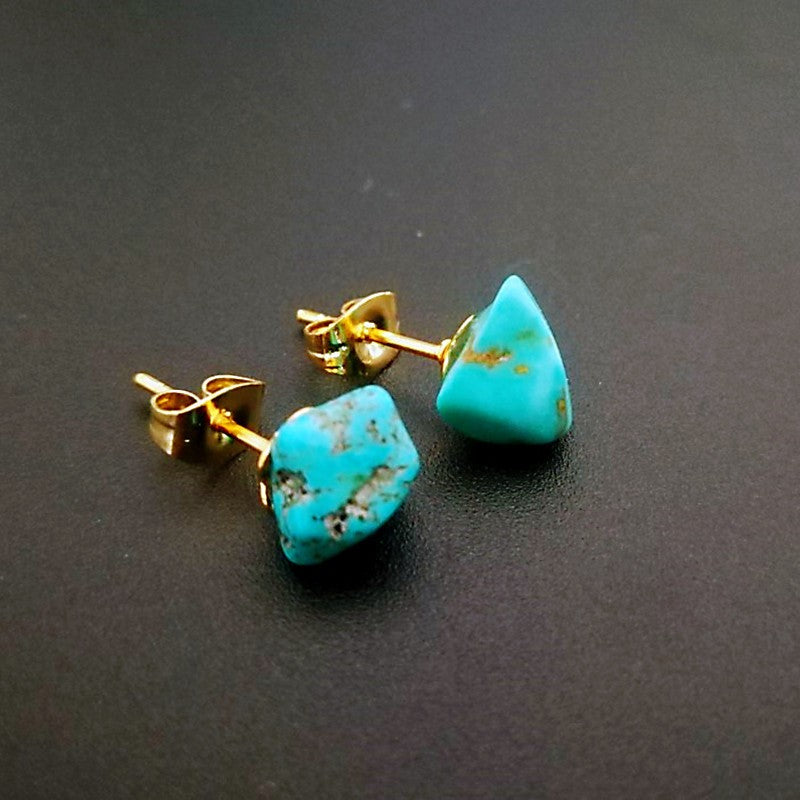 Turquoise Chip Stud Earrings