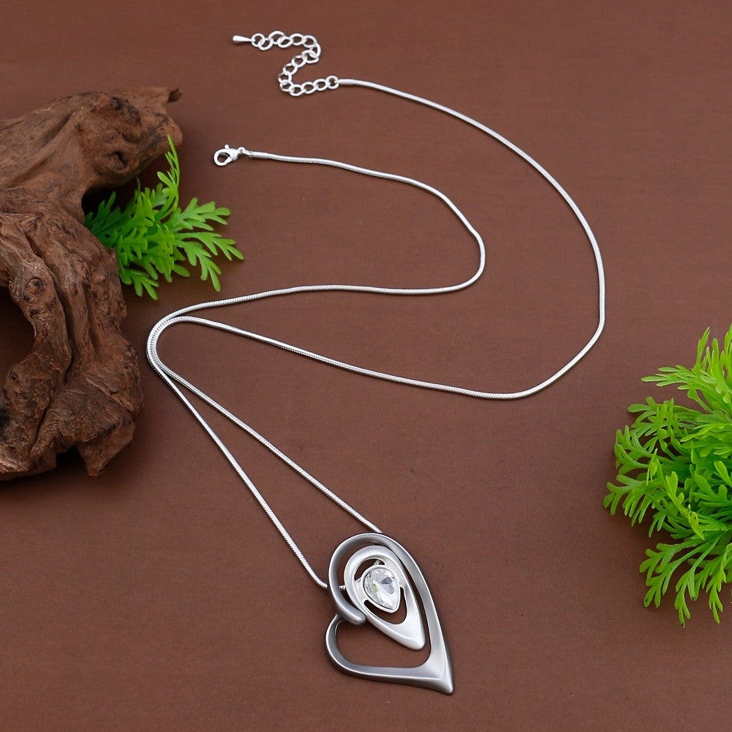 Nested Teardrop Heart Pendant Necklace