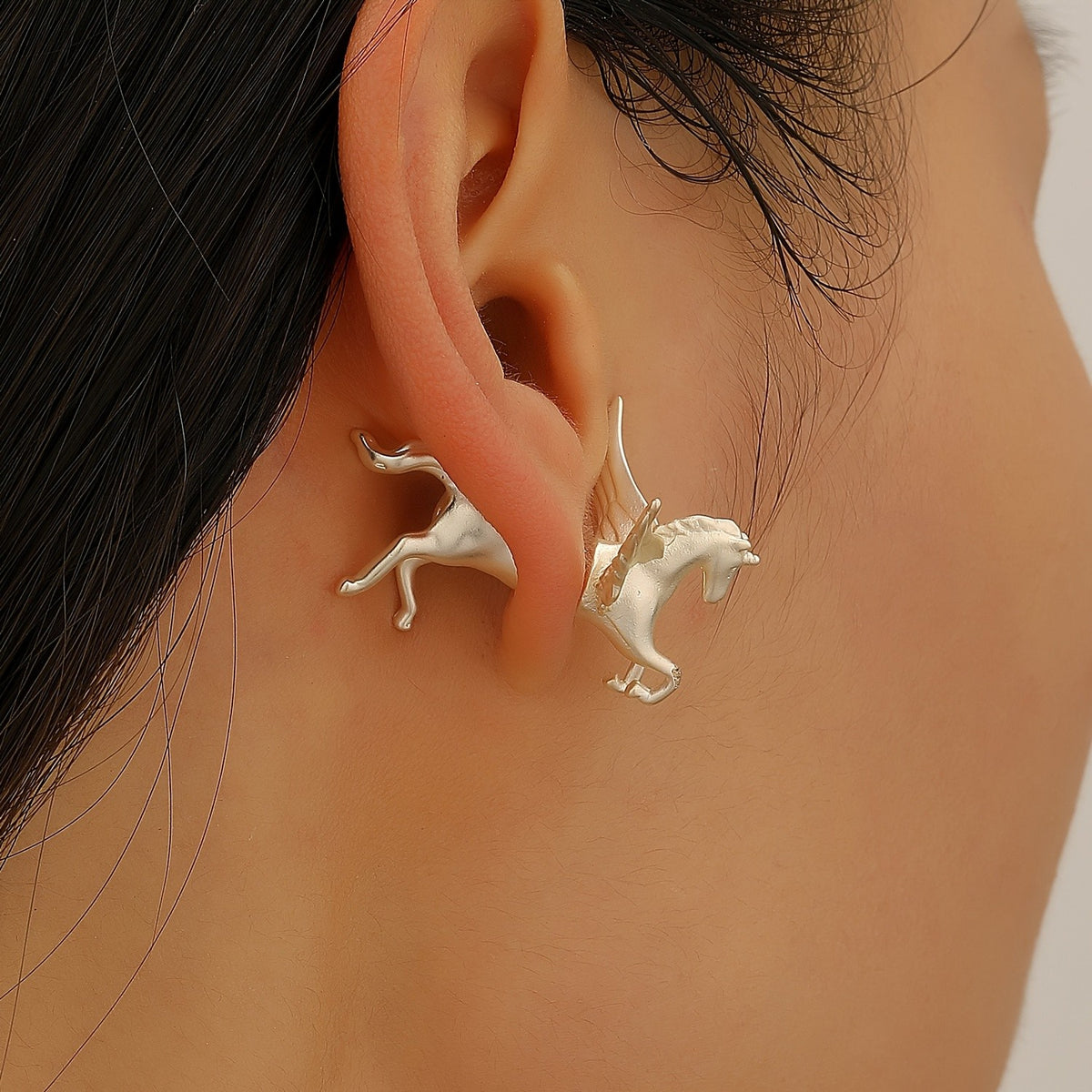 Winged Horse Stud Earrings