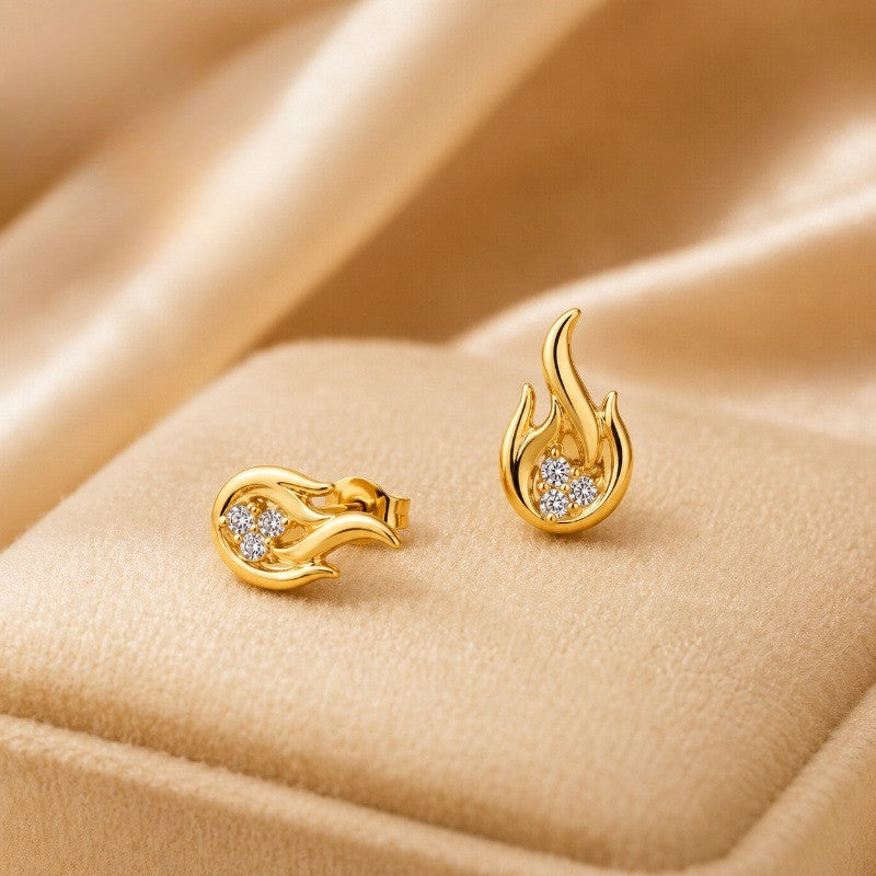 Crystal Flame Stud Earrings